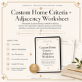 Custom Home Criteria Matrix + Adjacency Worksheet | Digital Download